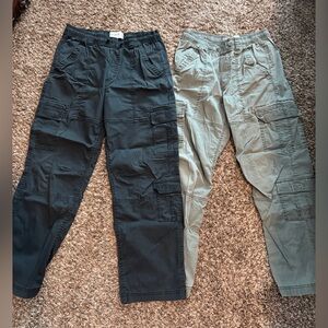 Bundle abercrombie kids Black and Olive Baggy Cargo Pants, Size 13/14